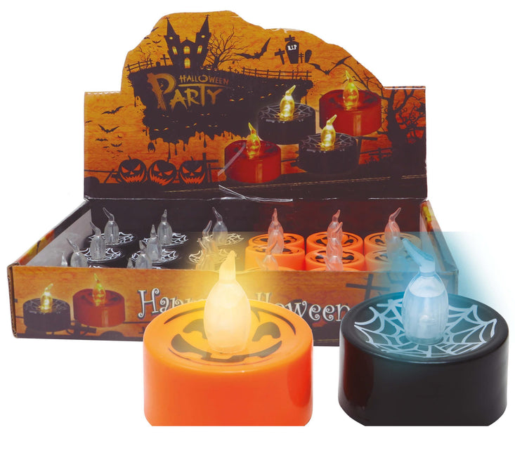 Halloween Fałszywe świeczki z lampką 4cm 24szt