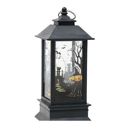 Czarna latarnia na Halloween ze światłem 12,5 cm