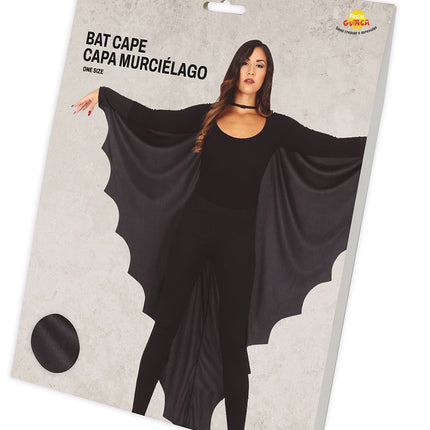 Czarna peleryna nietoperza na Halloween