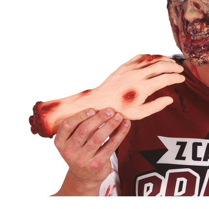 Halloweenowe sztuczne rany dłoni 25 cm