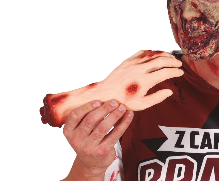 Halloweenowe sztuczne rany dłoni 25 cm
