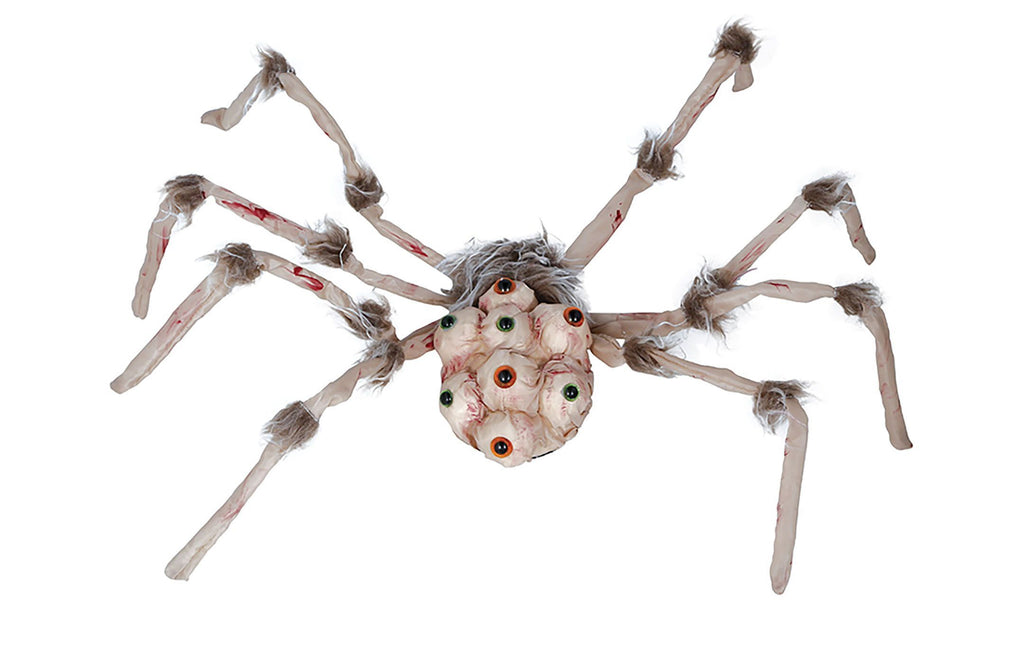 Halloweenowy sztuczny pająk ze światłem 80 cm