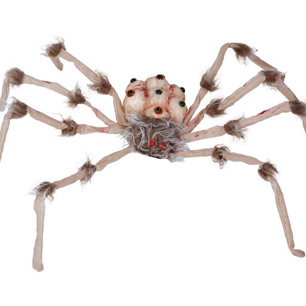 Halloweenowy sztuczny pająk ze światłem 80 cm