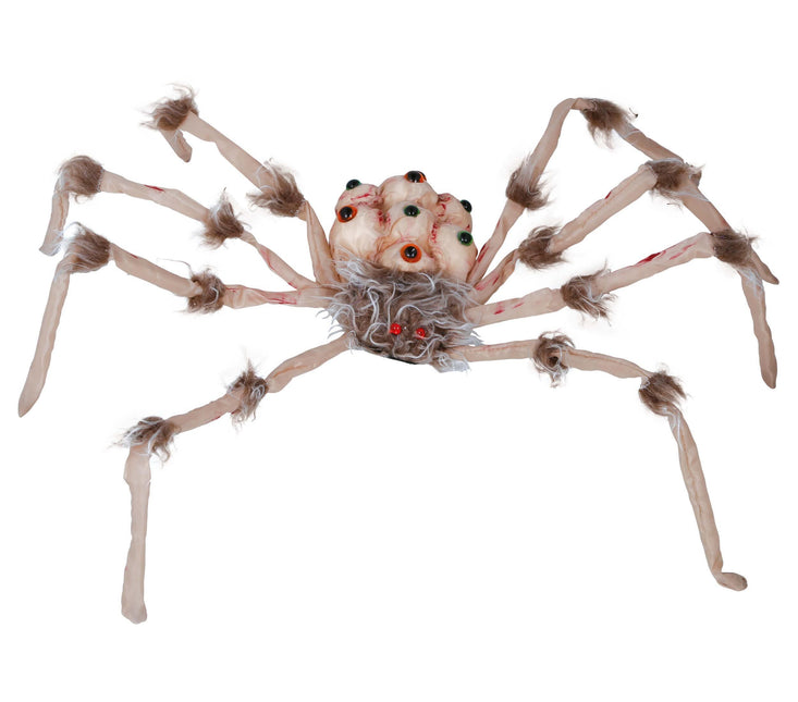 Halloweenowy sztuczny pająk ze światłem 80 cm