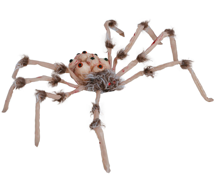 Halloweenowy sztuczny pająk ze światłem 80 cm