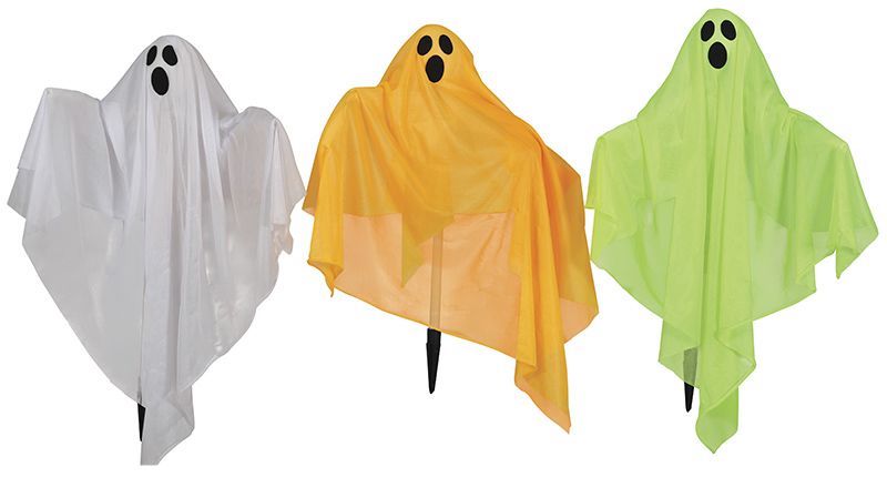 Halloweenowa dekoracja ogrodowa Duch ze światłem 90 cm