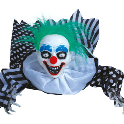 Dekoracja stołu na Halloween Klaun ze światłem i dźwiękiem 65 cm