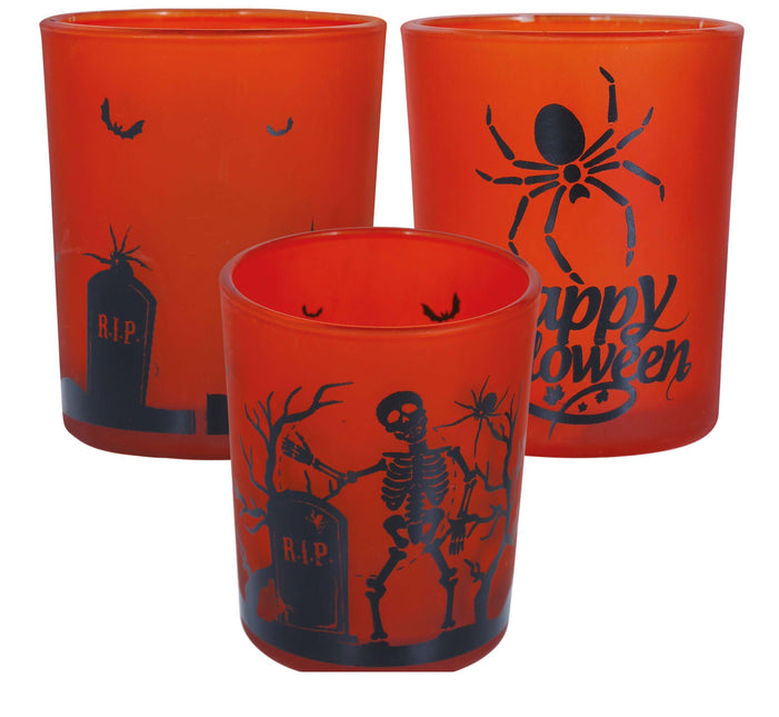 Pomarańczowe kubki na Halloween Wesołego Halloween