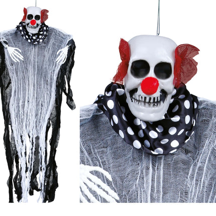 Dekoracja wisząca na Halloween Klaun 80 cm