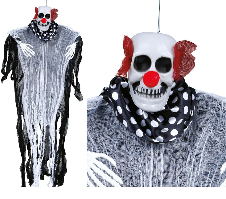 Dekoracja wisząca na Halloween Klaun 80 cm