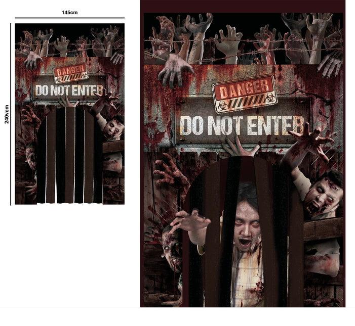 Halloweenowa kurtyna drzwiowa Dont Enter 2,45 m