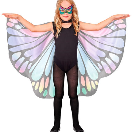 Fioletowe/różowe skrzydła motyla i maska na oczy