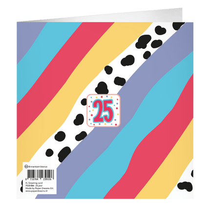25 Jaar Wenskaart 23cm - Partywinkel - 8716764239106