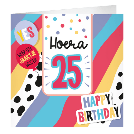 25 Jaar Wenskaart 23cm - Partywinkel - 8716764239106