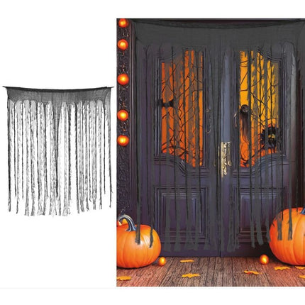 Zasłona na Halloween czarny/szary 1,9 m