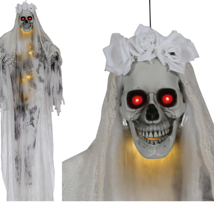 Halloweenowa lalka szkieletowa panna młoda 1,8 m