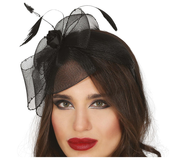Halloween Tiara Kwiaty Czarna