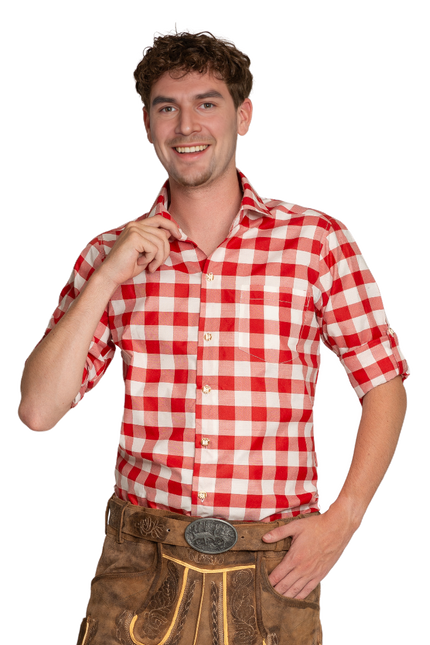 Bluzka Oktoberfest czerwono-biała