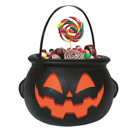 Halloweenowa dynia w kształcie kotła czarownicy 20 cm