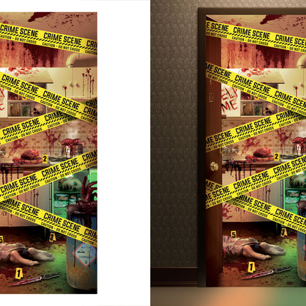Plakat na drzwi Halloween Scena zbrodni 1,8 m
