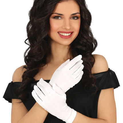 Białe rękawiczki poliestrowe 24 cm