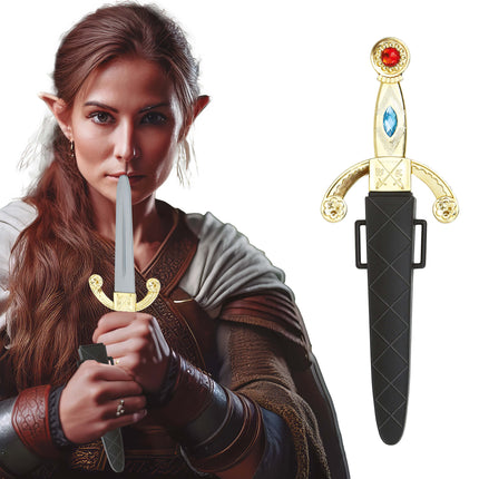 Złoty srebrny fałszywy miecz 26 cm