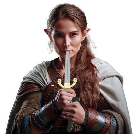 Złoty srebrny fałszywy miecz 26 cm