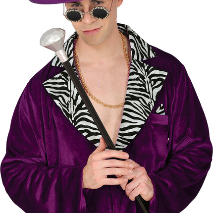 Czarna srebrna laska Diamond Knob 85 cm