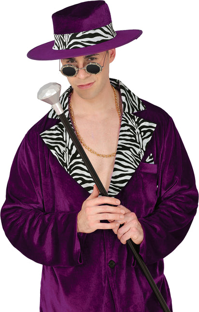 Czarna srebrna laska Diamond Knob 85 cm