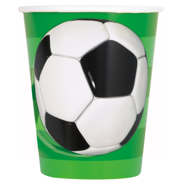 Kubki papierowe 3D Soccer 9oz, 8 szt.