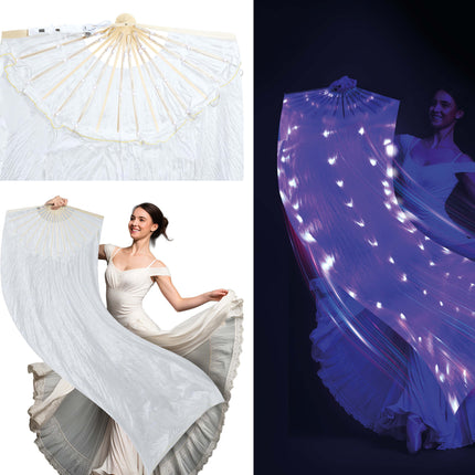 Biały wentylator z wielofunkcyjną diodą LED 75x150 cm