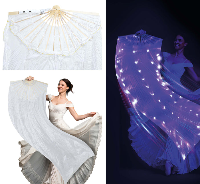 Biały wentylator z wielofunkcyjną diodą LED 75x150 cm