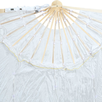 Biały wentylator z wielofunkcyjną diodą LED 75x150 cm