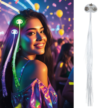 Neonowo-fioletowe przedłużanie włosów ze światłem 30 cm