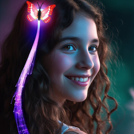 Światłowód 33 cm, led, tuft z motylkiem