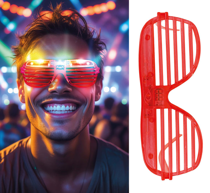 Czerwone okulary z lampką