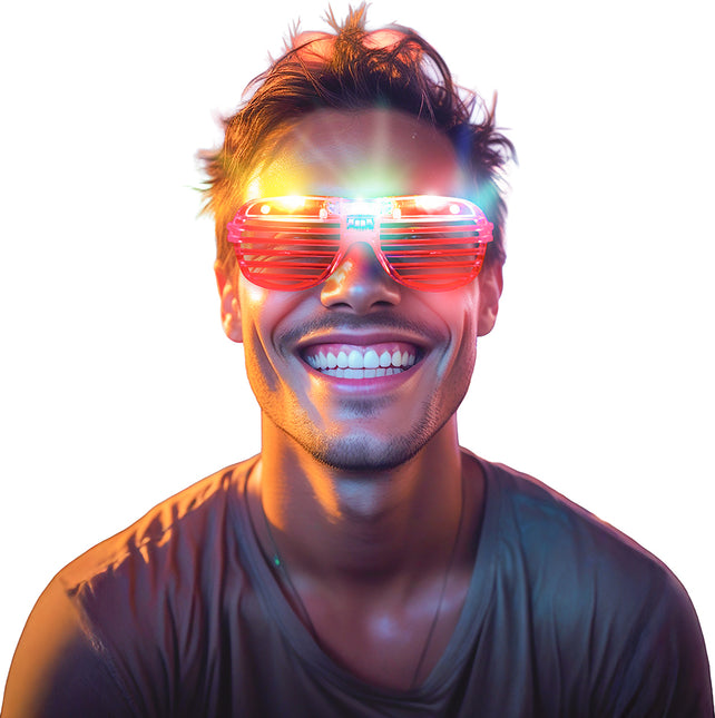 Czerwone okulary z lampką