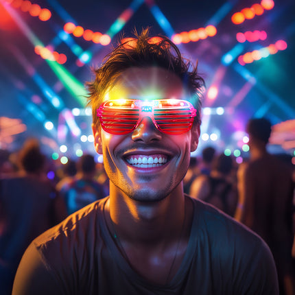 Czerwone okulary z lampką