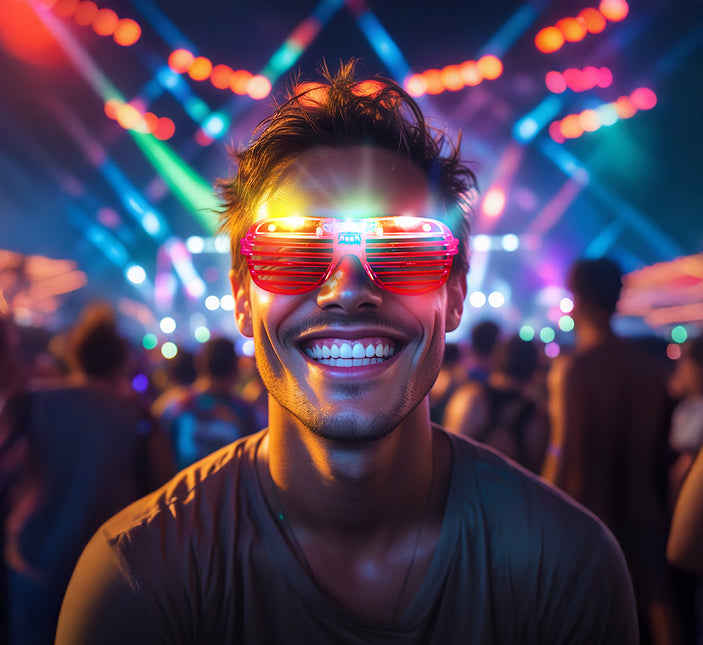 Czerwone okulary z lampką