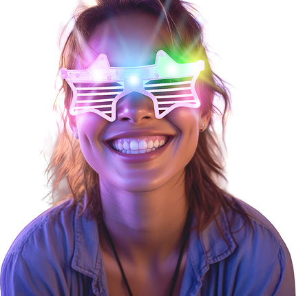 Gwiezdne okulary różowe ze światłem