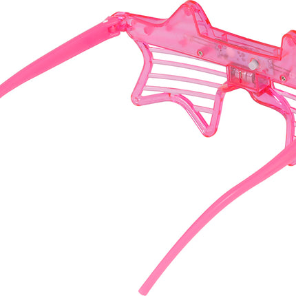 Gwiezdne okulary różowe ze światłem