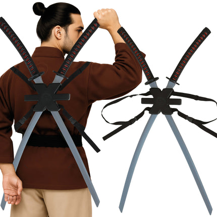 Czarny fałszywy miecz samurajski 95cm 2szt