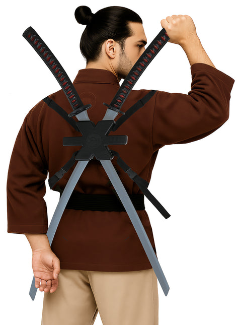 Czarny fałszywy miecz samurajski 95cm 2szt