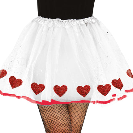 Heart Tutu White Red