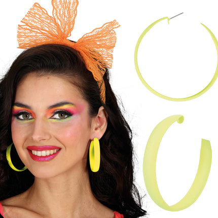 Neonowe kolczyki kółka