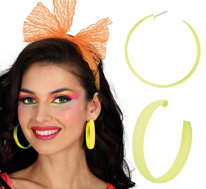 Neonowe kolczyki kółka