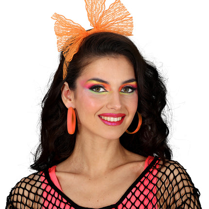 Neonowe kolczyki kółka pomarańczowe