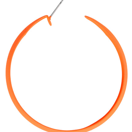 Neonowe kolczyki kółka pomarańczowe