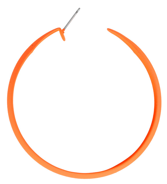 Neonowe kolczyki kółka pomarańczowe