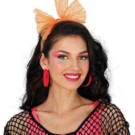 Neonowe kolczyki kółka w kolorze czerwonym